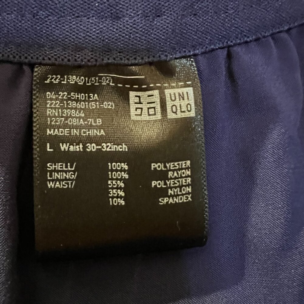 Uniqlo Chiffon Accordion Pleated Skirt Navy Blue Size Large - Picture 4 of 7